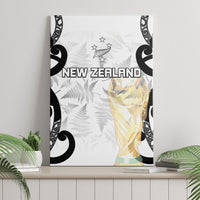 New Zealand WC2026 White Canvas Wall Art Silver Fern LT7 - Polynesian Pride