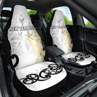 New Zealand WC2026 White Car Seat Cover Silver Fern LT7 One Size White - Polynesian Pride
