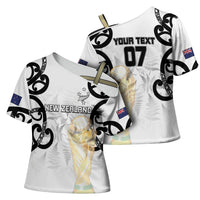 New Zealand WC2026 Custom White Cross Shoulder Shirt Silver Fern LT7 - Polynesian Pride