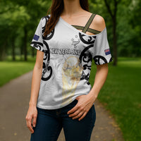 New Zealand WC2026 Custom White Cross Shoulder Shirt Silver Fern LT7 - Polynesian Pride