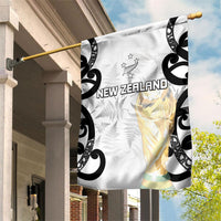 New Zealand WC2026 White Garden Flag Silver Fern LT7 House Flag White - Polynesian Pride