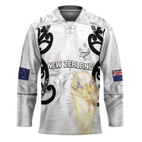 New Zealand WC2026 Custom White Hockey Jersey Silver Fern LT7 Unisex White - Polynesian Pride