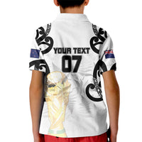 New Zealand WC2026 Custom White Kid Polo Shirt Silver Fern LT7 - Polynesian Pride