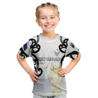 New Zealand WC2026 Custom White Kid T Shirt Silver Fern LT7 White - Polynesian Pride