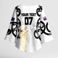 New Zealand WC2026 Custom White Kimono Sleeve Blouse Silver Fern LT7 - Polynesian Pride