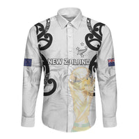 New Zealand WC2026 Custom White Long Sleeve Button Shirt Silver Fern LT7 Unisex White - Polynesian Pride