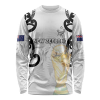 New Zealand WC2026 Custom White Long Sleeve Shirt Silver Fern LT7 Unisex White - Polynesian Pride