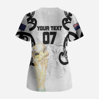 New Zealand WC2026 Custom White Scrub Top Silver Fern LT7 - Polynesian Pride