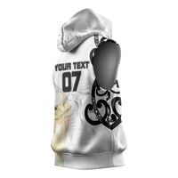 New Zealand WC2026 Custom White Sleeveless Hoodie Silver Fern LT7 - Polynesian Pride