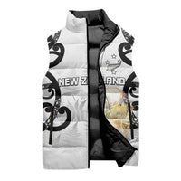 New Zealand WC2026 Custom White Sleeveless Puffer Jacket Silver Fern LT7 - Polynesian Pride