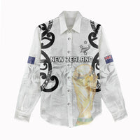 New Zealand WC2026 Custom White Women Casual Shirt Silver Fern LT7 - Polynesian Pride
