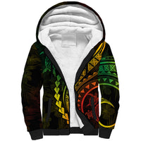 Polynesian Pride Sherpa Hoodie Turtle Hibiscus Luxury Style - Reggae Ver2 LT7 Unisex Reggae - Polynesian Pride