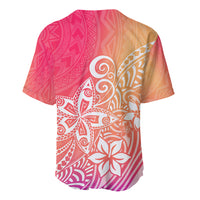 Polynesia Baseball Jersey Plumeria Pink Gradient Curves LT7 - Polynesian Pride