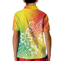 Polynesia Kid Polo Shirt Plumeria Reggae Curves LT7 - Polynesian Pride