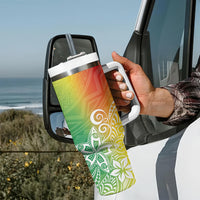 Polynesia Tumbler With Handle Plumeria Reggae Curves