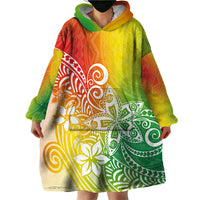 Polynesia Wearable Blanket Hoodie Plumeria Reggae Curves LT7 - Polynesian Pride
