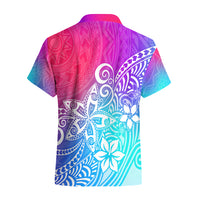 Polynesia Hawaiian Shirt Plumeria Galaxy Gradient Curves LT7 - Polynesian Pride