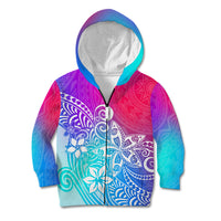 Polynesia Kid Hoodie Plumeria Galaxy Gradient Curves LT7 Zip Hoodie Galaxy - Polynesian Pride