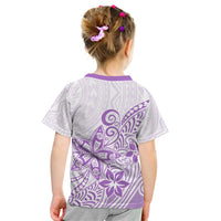 Polynesia Kid T Shirt Plumeria Lavender Curves LT7 - Polynesian Pride