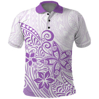 Polynesia Polo Shirt Plumeria Lavender Curves LT7 Purple - Polynesian Pride