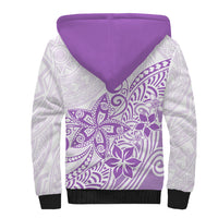 Polynesia Sherpa Hoodie Plumeria Lavender Curves LT7 - Polynesian Pride