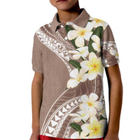 Aloha Hawaii Festive Kid Polo Shirt Frangipani Lace Classic - Beige LT7 Kid Beige - Polynesian Pride