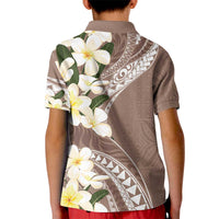 Aloha Hawaii Festive Kid Polo Shirt Frangipani Lace Classic - Beige LT7 - Polynesian Pride
