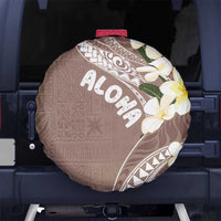 Aloha Hawaii Festive Spare Tire Cover Frangipani Lace Classic - Beige
