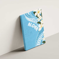 Aloha Hawaii Festive Canvas Wall Art Frangipani Lace Classic - Turquoise