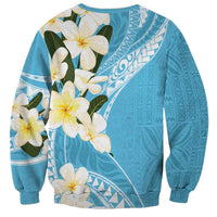 Aloha Hawaii Festive Sweatshirt Frangipani Lace Classic - Turquoise