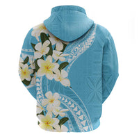 Aloha Hawaii Festive Zip Hoodie Frangipani Lace Classic - Turquoise