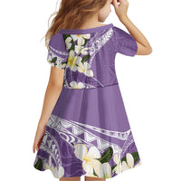 Aloha Hawaii Festive Family Matching Off Shoulder Short Dress and Hawaiian Shirt Frangipani Lace Classic - Lavender