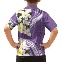 Aloha Hawaii Festive Kid Hawaiian Shirt Frangipani Lace Classic - Lavender LT7 - Polynesian Pride