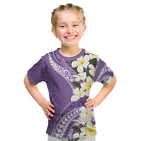 Aloha Hawaii Festive Kid T Shirt Frangipani Lace Classic - Lavender LT7 Lavender - Polynesian Pride