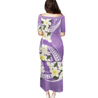 Aloha Hawaii Festive Puletasi Frangipani Lace Classic - Lavender