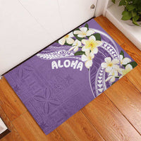 Aloha Hawaii Festive Rubber Doormat Frangipani Lace Classic - Lavender