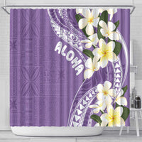 Aloha Hawaii Festive Shower Curtain Frangipani Lace Classic - Lavender