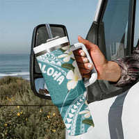 Aloha Hawaii Festive Tumbler With Handle Frangipani Lace Classic - Teal