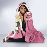 Aloha Hawaii Festive Hooded Blanket Frangipani Lace Classic - Rosy LT7 - Polynesian Pride