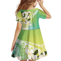 Aloha Hawaii Festive Kid Short Sleeve Dress Frangipani Lace Classic - Summer Vibes