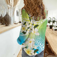 Aloha Hawaii Festive Women Casual Shirt Frangipani Lace Classic - Summer Vibes