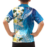 Aloha Hawaii Festive Family Matching Puletasi and Hawaiian Shirt Frangipani Lace Classic - Oceanic