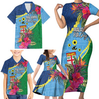 Personalized Malampa Fiji Day Together We Grow Family Matching Short Sleeve Bodycon Dress and Hawaiian Shirt Special Tapa Mix - Polynesian Pride