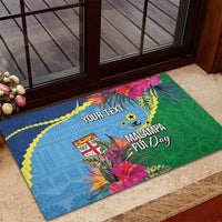 Personalized Malampa Fiji Day Together We Grow Rubber Doormat Special Tapa Mix - Polynesian Pride