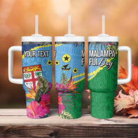 Personalized Malampa Fiji Day Together We Grow Tumbler With Handle Special Tapa Mix - Polynesian Pride