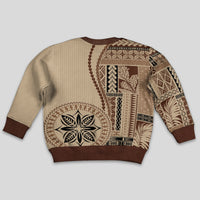Samoa Siapo Motif Kid Ugly Christmas Sweater Classic Style LT7 - Polynesian Pride