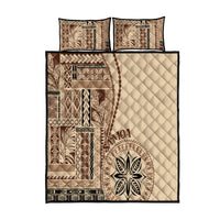 Samoa Siapo Motif Quilt Bed Set Classic Style LT7 Beige - Polynesian Pride