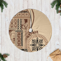 Samoa Siapo Motif Tree Skirt Classic Style LT7 Casual Tree Skirts Beige - Polynesian Pride