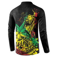 Personalised Reggae Jawaiian Festive Button Sweatshirt Mix Polynesian