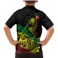 Personalised Reggae Jawaiian Festive Family Matching Mermaid Dress and Hawaiian Shirt Mix Polynesian